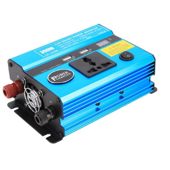 300W DC 24V to AC 220V Car Multi-functional 4488 Smart Power Inverter(Blue)