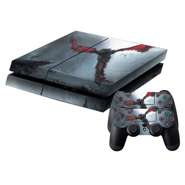 Bat Dragon Pattern Protective Skin Sticker Cover Skin Sticker for PS4 Game Console