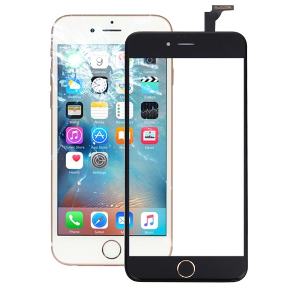 Original Touch Panel + Gold Home Button for iPhone 6 Plus(Black)