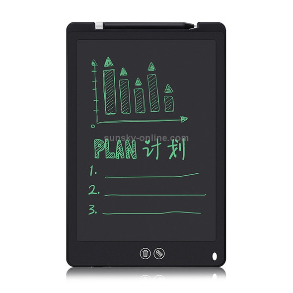 12-inch LCD Writing Tablet, Supports One-click Clear & Local Erase (Black)