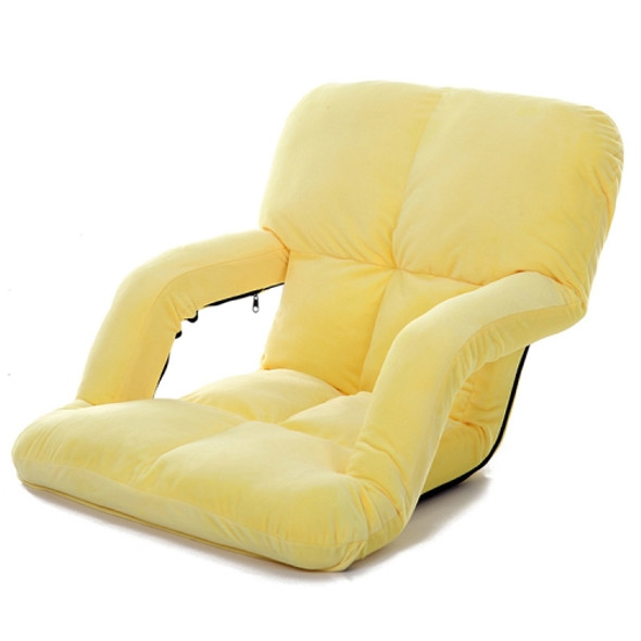 A3 Creative Lazy Sofa with Armrests Foldable Single Backrest Recliner (Yellow)