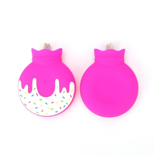 Silicone Hot Water Bottle Plush Warm Handbag Mini Water Injection Hot Water Bottle(Rose Red)