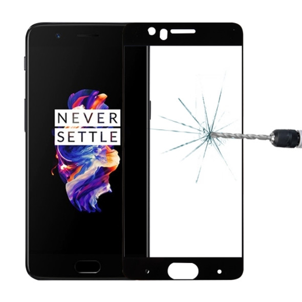 For OnePlus 5 0.26mm 9H Surface Hardness 2.5D Explosion-proof Silk-screen Tempered Glass Full Screen Film(Black)