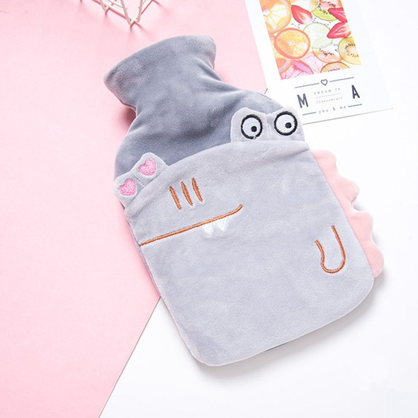 Little Hippo Hot Water Bottle Winter Warm Water Injection PVC Plush Warmer Bag(Grey)