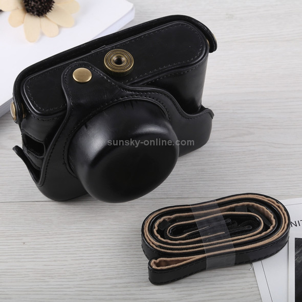 Full Body Camera PU Leather Case Bag with Strap for Fujifilm X100F (Black)