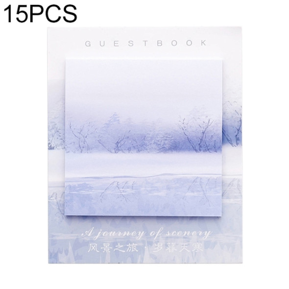 15 PCS Scenery Tour Memo Pad Paper Post Notes Sticky Notes Notepad Stationery( Years old)