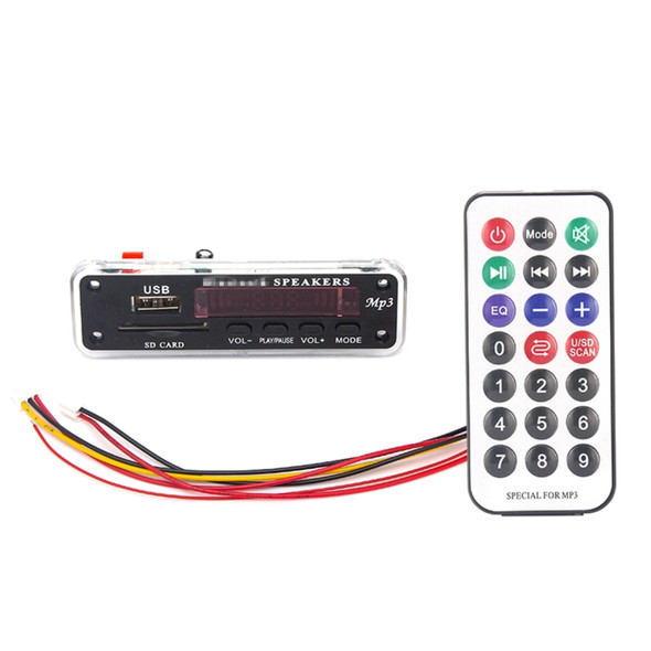 Car 5V Color Screen Audio MP3 Player Decoder Board FM Radio SD Card USB, with Bluetooth Function & Remote Control