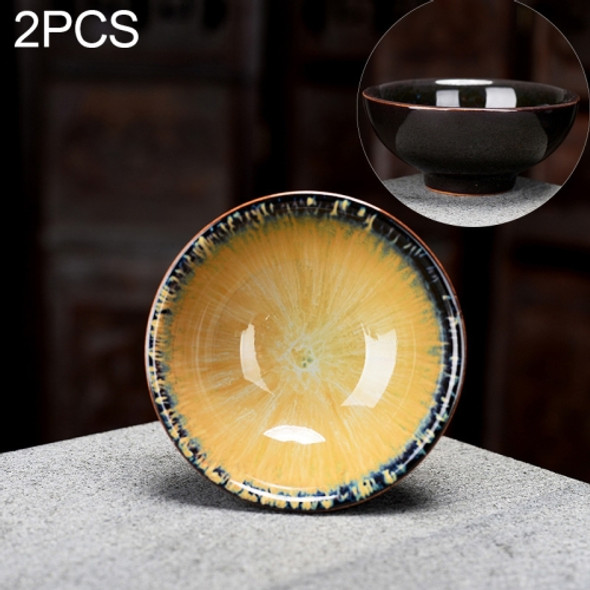 2 PCS Kiln Transmutation Kongfu Bowl Ceramic Tea Cup 3