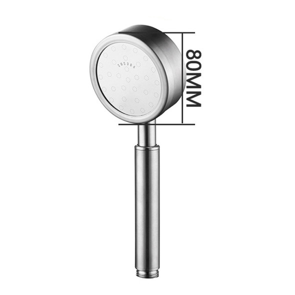 Removable and Washable 304 Stainless Steel Round Pressurized Handheld Shower Head, Size: 80mm (Silver)