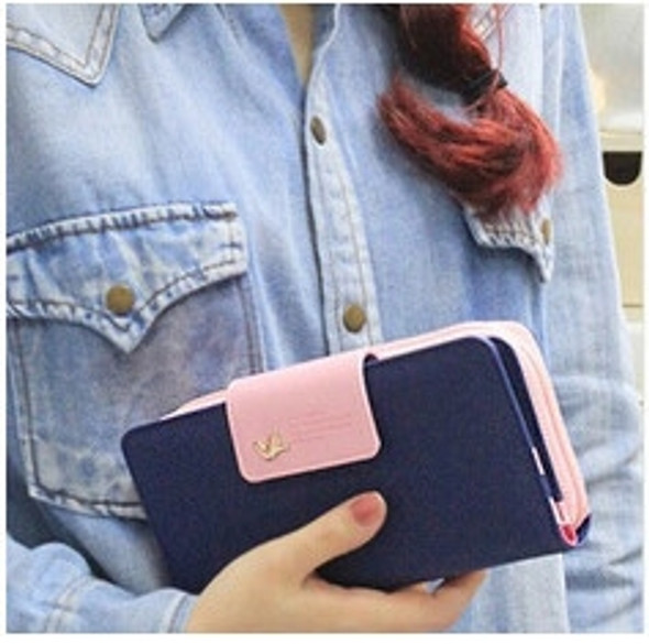 Long Women Wallets Card Holder Female Clutch Women(Blue)