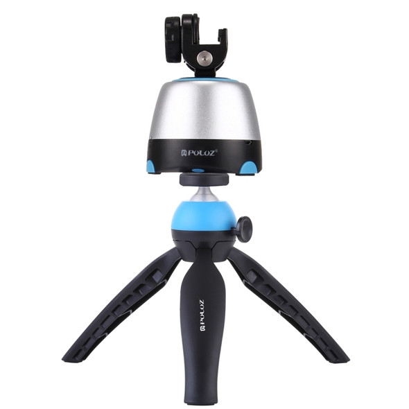 PULUZ Electronic 360 Degree Rotation Panoramic Head + Tripod Mount + GoPro Clamp + Phone Clamp with Remote Controller for Smartphones, GoPro, DSLR Cameras(Blue)