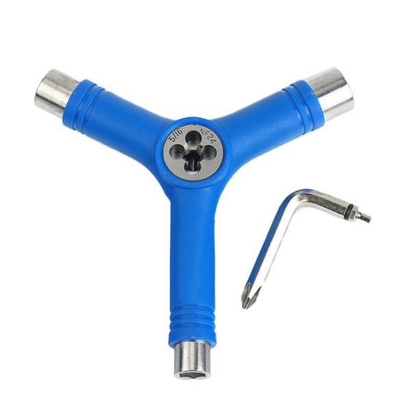 3 PCS Skateboard Repair Tool Y Shape Spanner Bearing Tool(Blue)