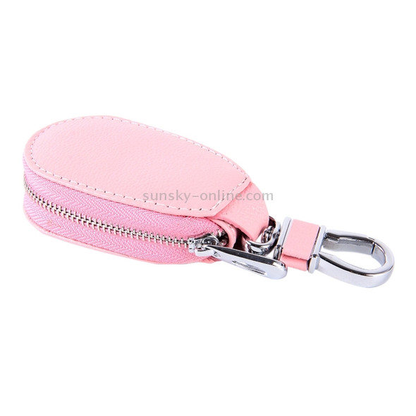 Universal Leather Crocodile Texture Waist Hanging Zipper Wallets Key Holder Bag (No Include Key)(Pink)