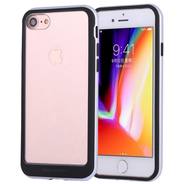 GOOSPERY New Bumper X for iPhone 8 & 7 PC + TPU Shockproof Hard Protective Back Case(Silver)