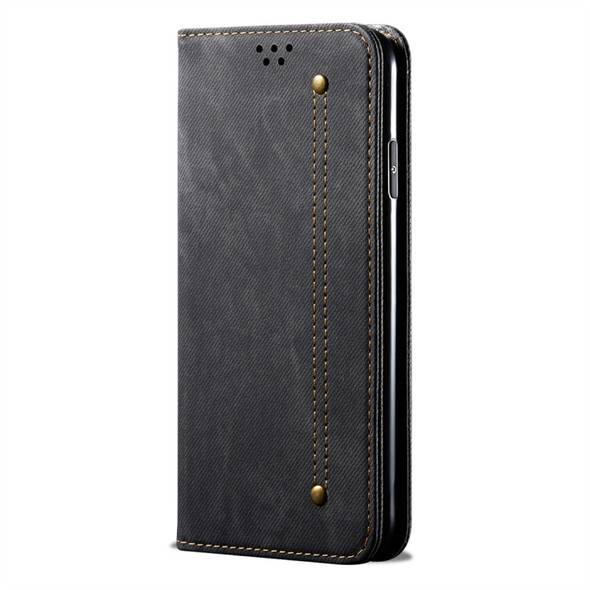 For Huawei Mate 30 Denim Texture Casual Style Horizontal Flip Leather Case with Holder & Card Slots & Wallet(Black)