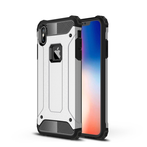 TPU + PC Armor Combination Back Cover Case for iPhone XS Max(Silver)