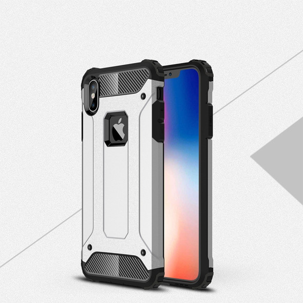 TPU + PC Armor Combination Back Cover Case for iPhone XS Max(Silver)