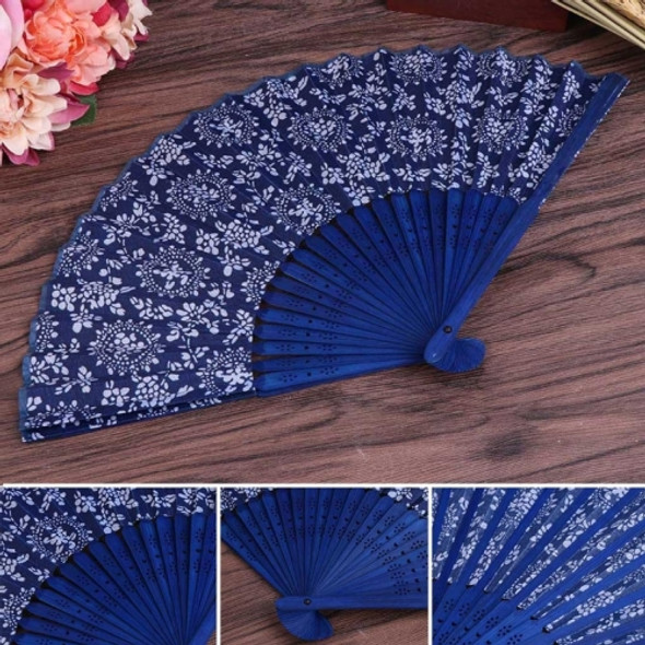 2 PCS 6 inch Women Single-sided Bamboo Fan Fabric Fan Featuring Craft Fan, Random Pattern Delivery