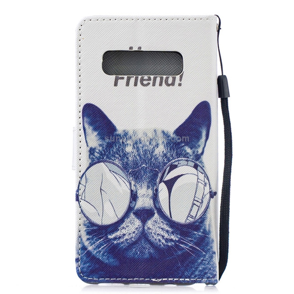 Cool Cat Pattern Horizontal Flip Leather Case for Galaxy S10, with Holder & Card Slots & Wallet