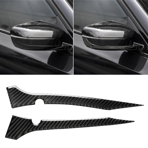 2 PCS Car Carbon Fiber Rearview Mirror Bumper Strip Decorative Sticker for BMW G30 (2018-2019) / G11 (2016-2019), Right Drive with Camera