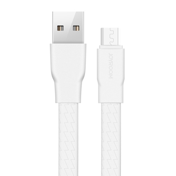 JOYROOM L127 2.4A 1.2m Flat USB to Micro USB Data Sync Charging Cable, For Samsung / Huawei / Xiaomi / Meizu / LG / HTC and Other Smartphones (White)