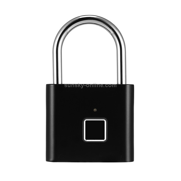 Stainless Steel Automatic Intelligent Fingerprint Padlock Electronic Lock, 40 Fingerprint Edition(Black)