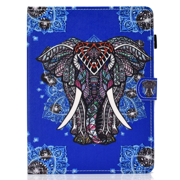 Colored Drawing Stitching Universal Horizontal Flip Leather Case, with Holder & Card Slots for 7 inch Tablet PC(Elephant)