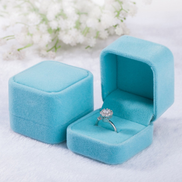 3 PCS Wedding Jewelry Accessories Squre Velvet Jewelry Box Jewelry Display Case Gift Boxes Ring Earrings Box(Sky blue)