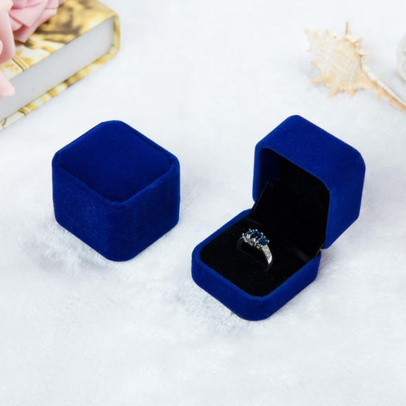 3 PCS Wedding Jewelry Accessories Squre Velvet Jewelry Box Jewelry Display Case Gift Boxes Ring Earrings Box(Blue)