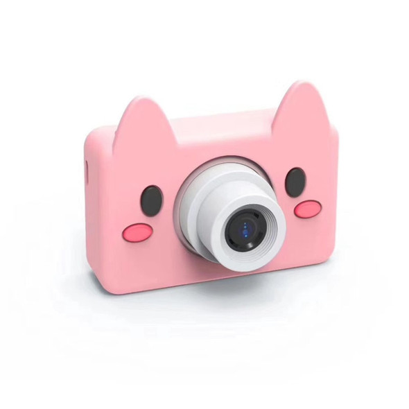 D9 800W Pixel Lens Fashion Thin and Light Mini Digital Sport Camera with 2.0 inch Screen & Pig Shape Protective Case & 16G Memory for Children