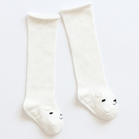 Autumn And Winter Baby Thigh Socks Curling Loose Mouth Children Cartoon Non-Slip Toddler Socks, Size:S(White Bear)