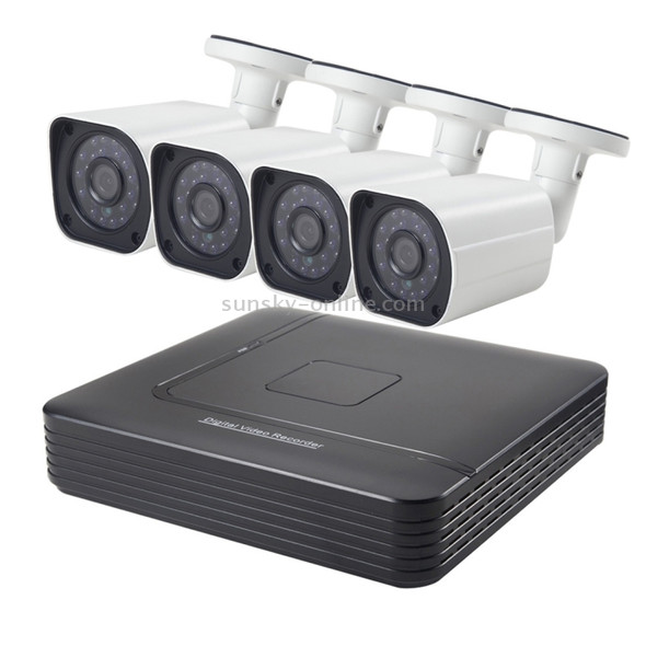 COTIER A4B6 4Ch 1080P 2.0 Mega Pixel Bullet IP Camera NVR Kit, Support Night Vision / Motion Detection, IR Distance: 15m