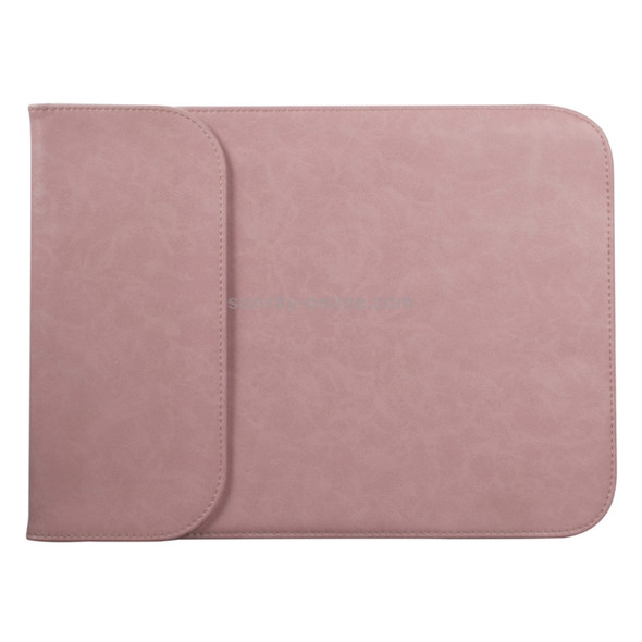 13.3 inch PU + Nylon Laptop Bag Case Sleeve Notebook Carry Bag, For MacBook, Samsung, Xiaomi, Lenovo, Sony, DELL, ASUS, HP(Pink)