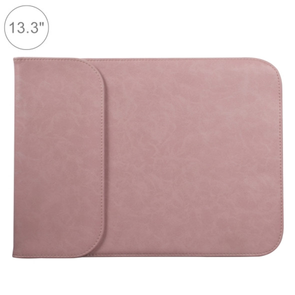 13.3 inch PU + Nylon Laptop Bag Case Sleeve Notebook Carry Bag, For MacBook, Samsung, Xiaomi, Lenovo, Sony, DELL, ASUS, HP(Pink)