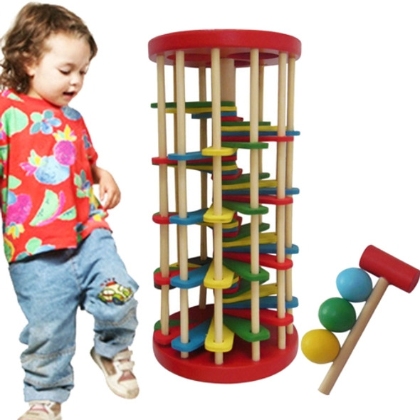 Children Toys Infant Educational Toys Wooden Toys Color Knock Ball Off the Ladder Tables Toys Intelligence Development