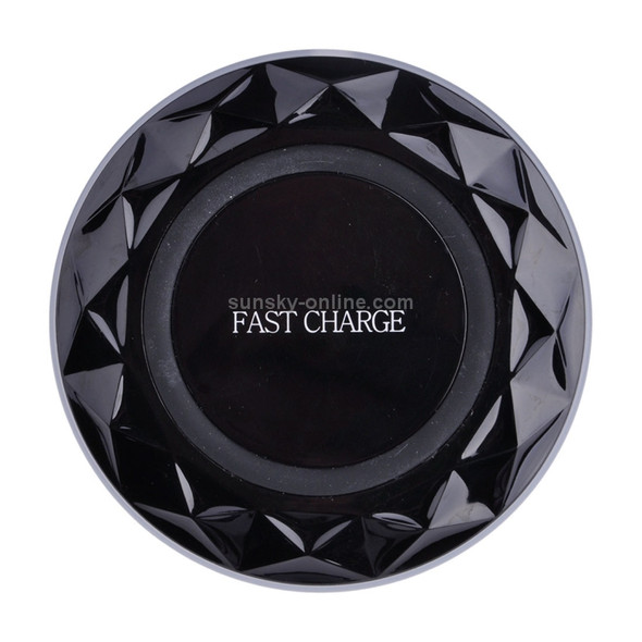 DC5V Input Diamond Qi Standard Fast Charging Wireless Charger, Cable Length: 1m, For iPhone X & 8 & 8 Plus, Galaxy S8 & S8 +, Huawei, Xiaomi, LG, Nokia, Google and Other Smart Phones(Black)