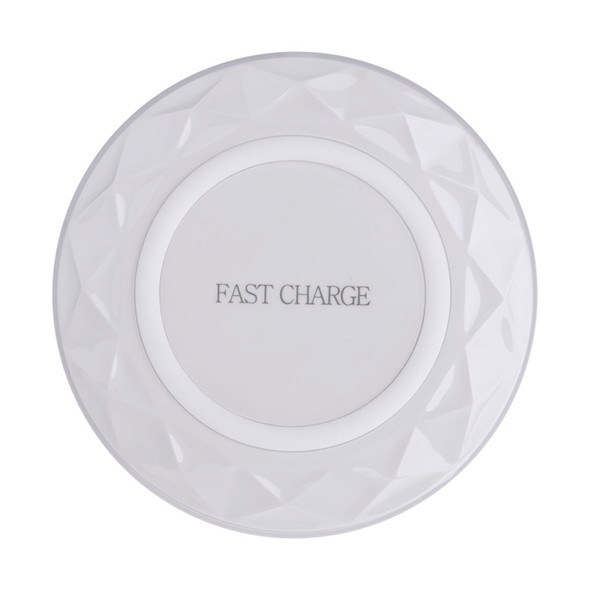 DC5V Input Diamond Qi Standard Fast Charging Wireless Charger, Cable Length: 1m, For iPhone X & 8 & 8 Plus, Galaxy S8 & S8 +, Huawei, Xiaomi, LG, Nokia, Google and Other Smart Phones(White)