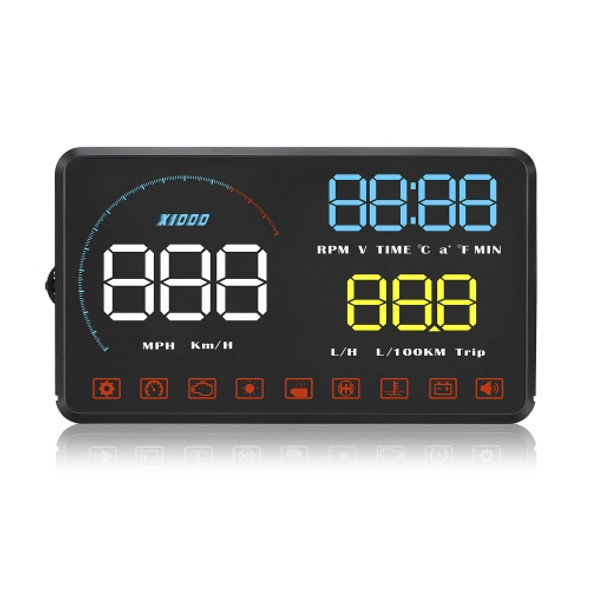 A9 5.5 inch Universal Car OBD2 HUD Vehicle-mounted Head Up Display (Blue)