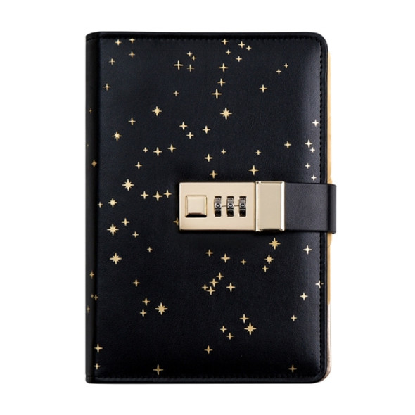 A6 Loose-leaf Notebook with Password Lock Student Diary Book Creative Starry Sky Gift