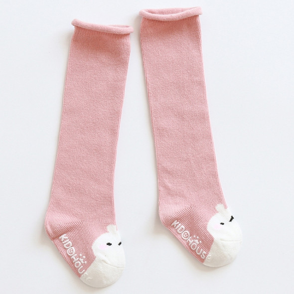 Autumn And Winter Baby Thigh Socks Curling Loose Mouth Children Cartoon Non-Slip Toddler Socks, Size:S(Pink Rabbit)