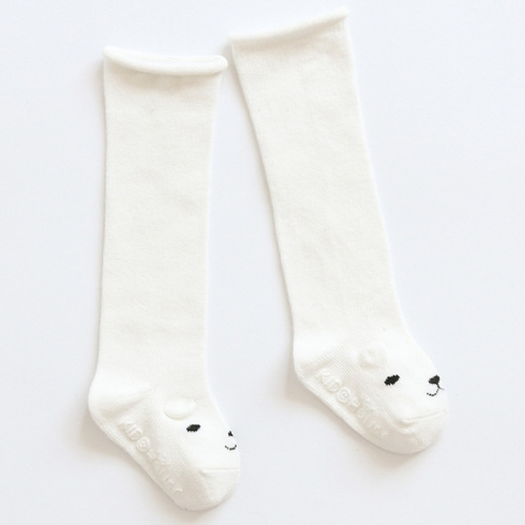 Autumn And Winter Baby Thigh Socks Curling Loose Mouth Children Cartoon Non-Slip Toddler Socks, Size:M(White Bear)