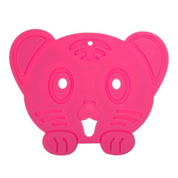 Little Tiger Head Pattern Heat-resistant Anti-skidding Silicone Heat Insulation Mat(Magenta)