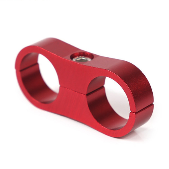 AN8 Automotive 2-hole High Pressure Tubing Fixing Clip Car Tubing Clamp Aluminum Alloy Clip Tubing Separator, Random Color Delivery