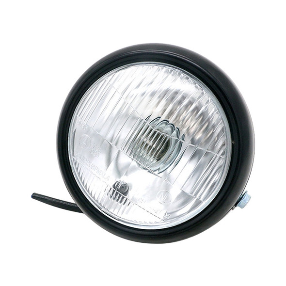 Motorcycle Black Shell Retro Lamp LED Headlight Modification Accessories for CG125 / GN125 (White)