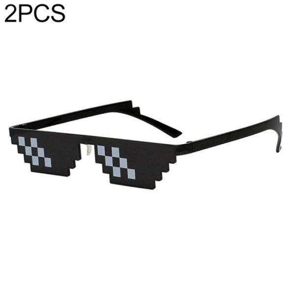 2 PCS Retro Mosaic Individual Sunglasses Eyeglasses(B)