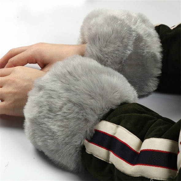 Imitation Rabbit Fur Wrist Sleeves Dual-use Anti-Flooding Sleeves, Size:One Size(Gray)