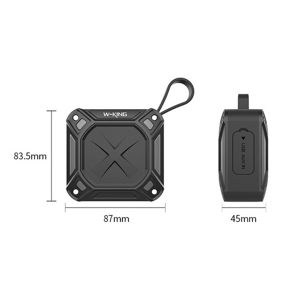 W-King S6 Portable Bluetooth Speaker Waterproof Wireless Music Speaker Radio Box Anti-drop Outdoor Bicycle TF card Loudspeakers(Black + green)