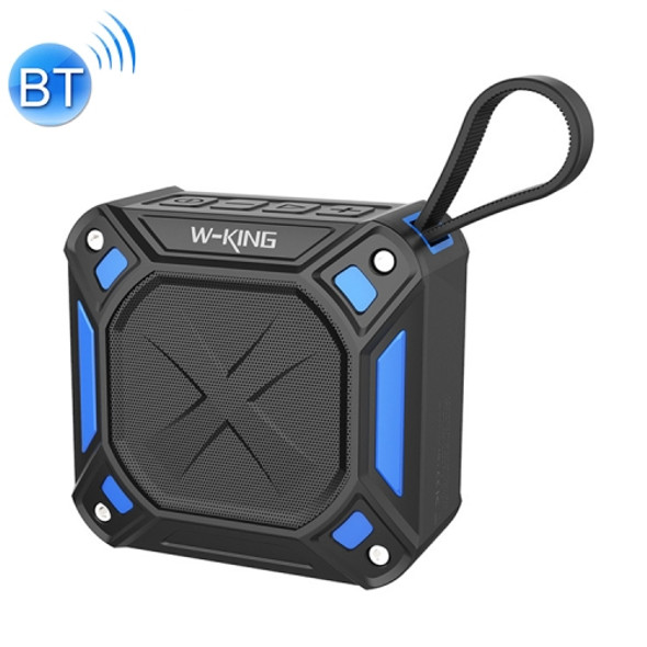 W-King S6 Portable Bluetooth Speaker Waterproof Wireless Music Speaker Radio Box Anti-drop Outdoor Bicycle TF card Loudspeakers(Black + blue)