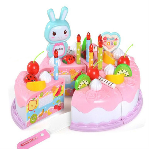 Kitchen Toys Cake Food DIY Pretend Play Fruit Cutting Birthday Toys for Children  Kids Gift(Pink)
