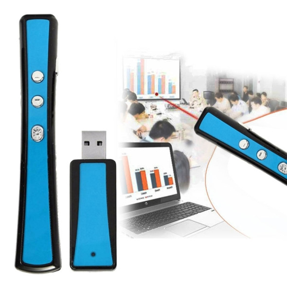 VIBOTON PP900 2.4GHz Multimedia Presentation Remote PowerPoint Clicker Handheld Controller Flip Pen with USB Receiver, Control Distance: 25m(Blue)